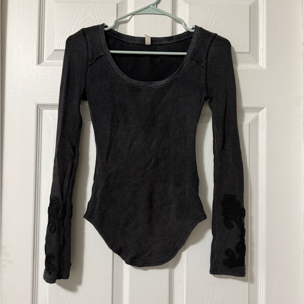 Free People Black Long Sleeve Top size xs
